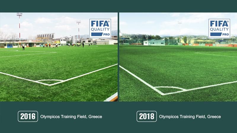Comentario de nuestro campo de FIFA Quality Pro- la Cancha de Entrenamiento de Olympicos, Grecia