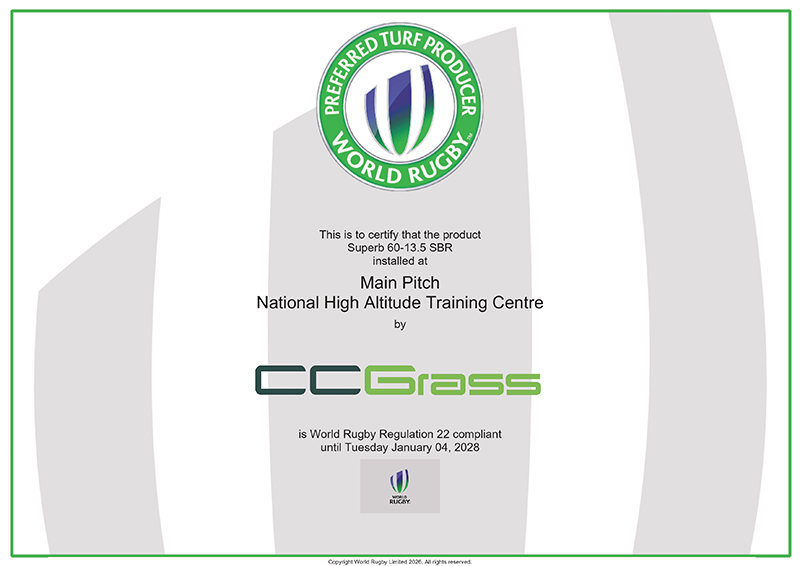 Certificación de World Rugby para campos