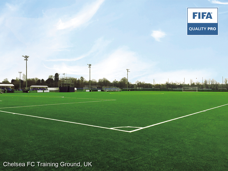 Césped de fútbol de CCGrass en el centro de entrenamiento del Chelsea FC, Reino Unido