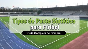 Pasto sintético para fútbol en cancha deportiva