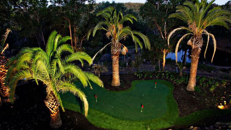 Fake Putting Green in Perth Garden