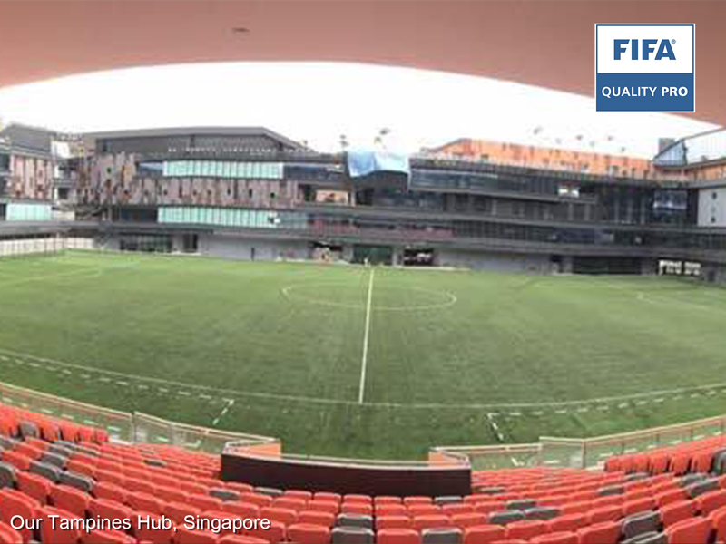 Artificial turf football field for perfect games in Singapore