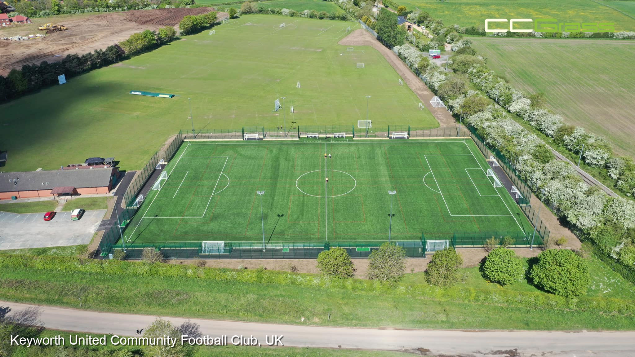 CCGrass, football pitch, Keyworth United Community Football Club, UK