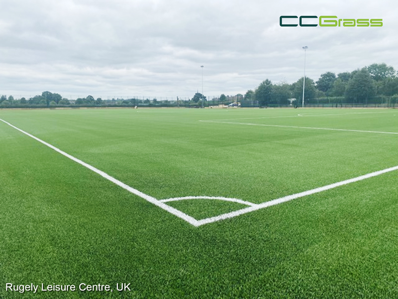 CCGrass, football field, Rugely Leisure Centre