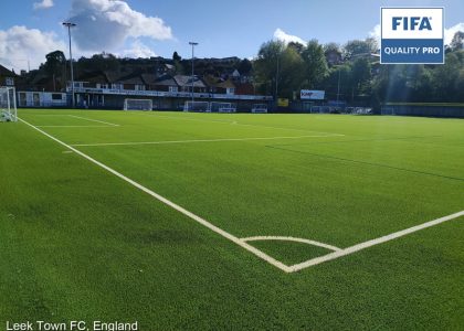 Leek Town FC Football Turf Field in England