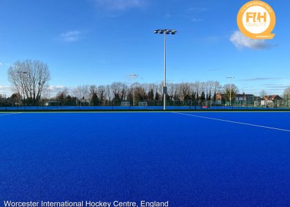 Artificial Hockey Pitch for Worcester Hockey Club in England