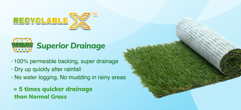 Best drainage artificial grass, Recyclable Series