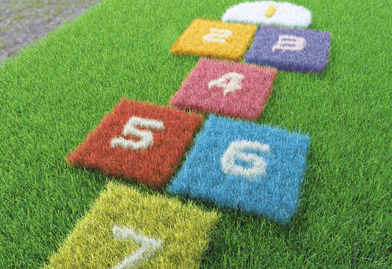 CCGrass 3D Art Grass, Portable Hopscotch