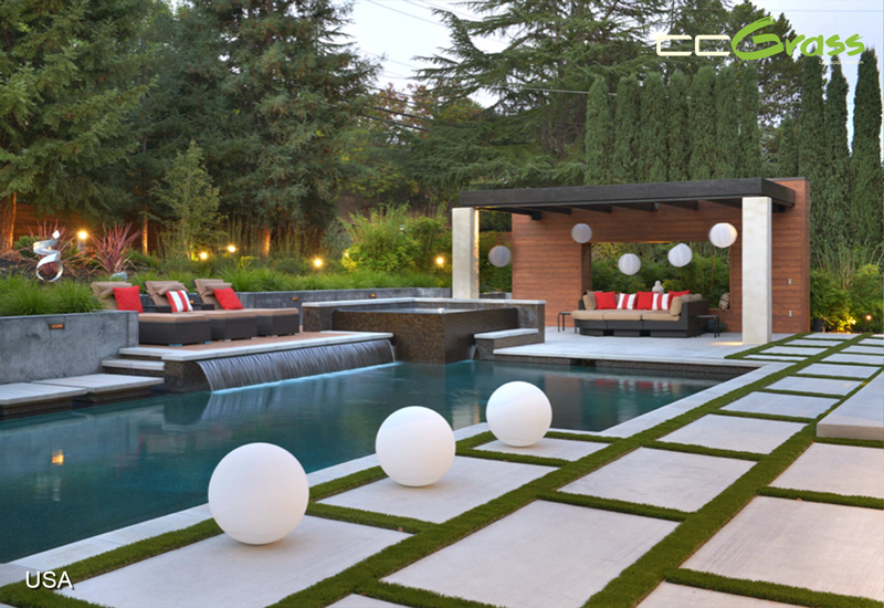 CCGrass, outdoor patio, water feature oasis