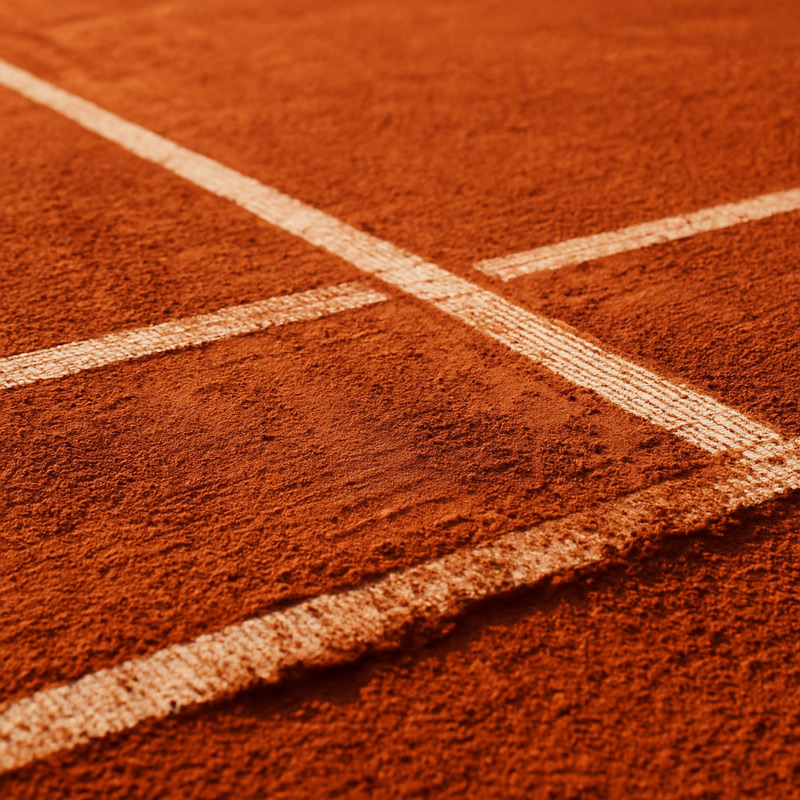 Red clay tennis court surface