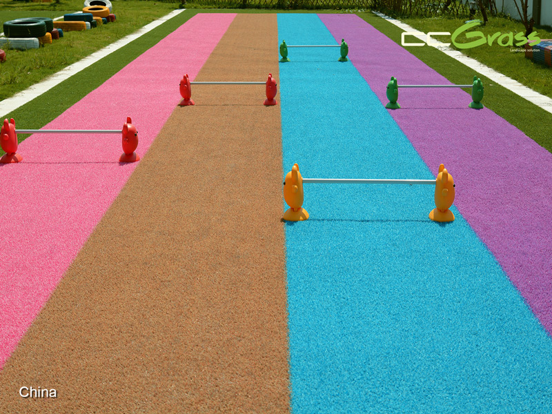 Rainbow turf track at kindergarten