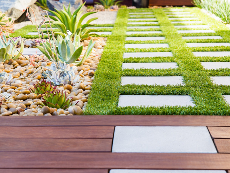 Small Garden Path with Artificial Grass