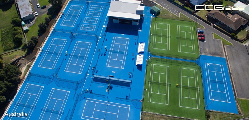 CCGrass, artificial grass tennis court, Burnie Tennis Center