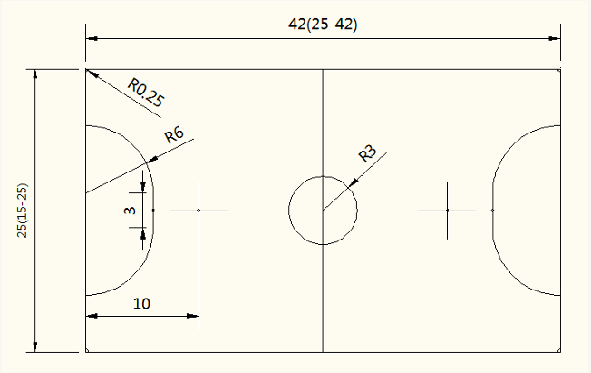 A five-a-side mini soccer field diagram