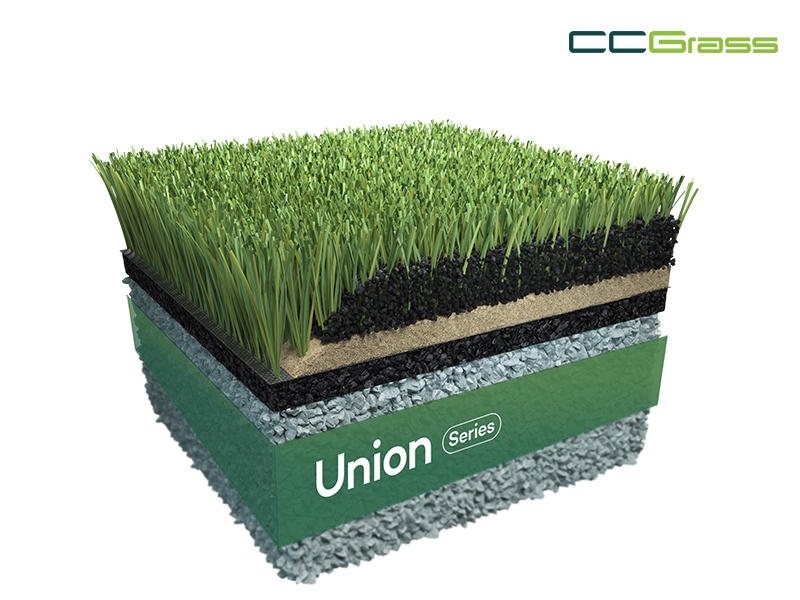 Artificial turf system for soccer fields with natural look and balanced performance